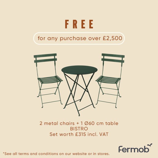 2 Bistro Chairs + 1 60cm Table